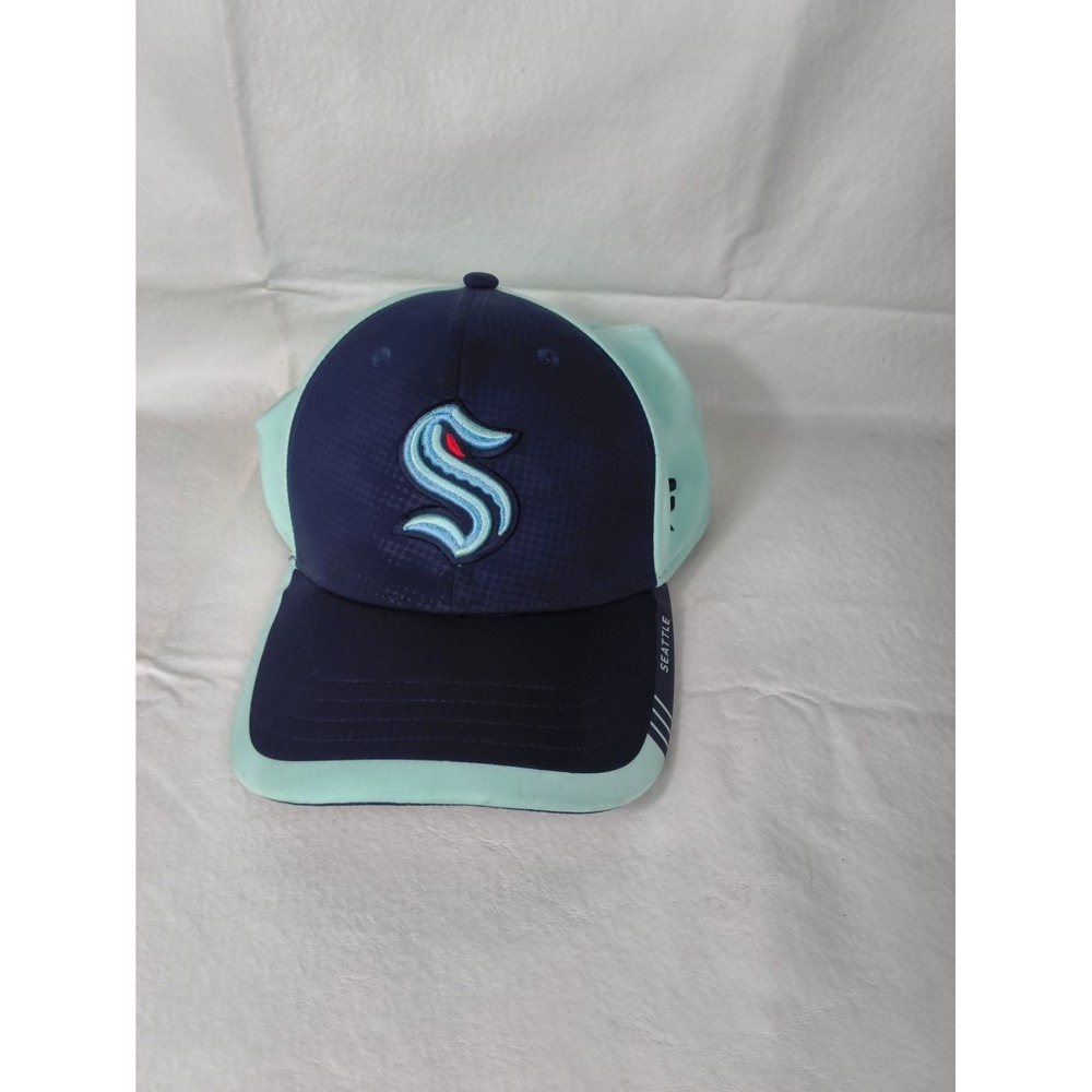 Seattle Kraken Fanatics Authentic Pro NHL Rink Flex Fit Hat L/XL Teal Blue